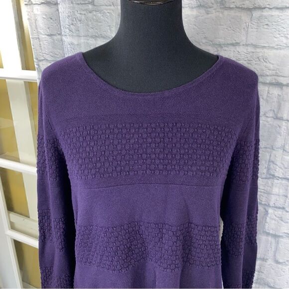 Croft & barrow scoopneck Longsleeve textured sweater sz L women - Picture 3 of 10